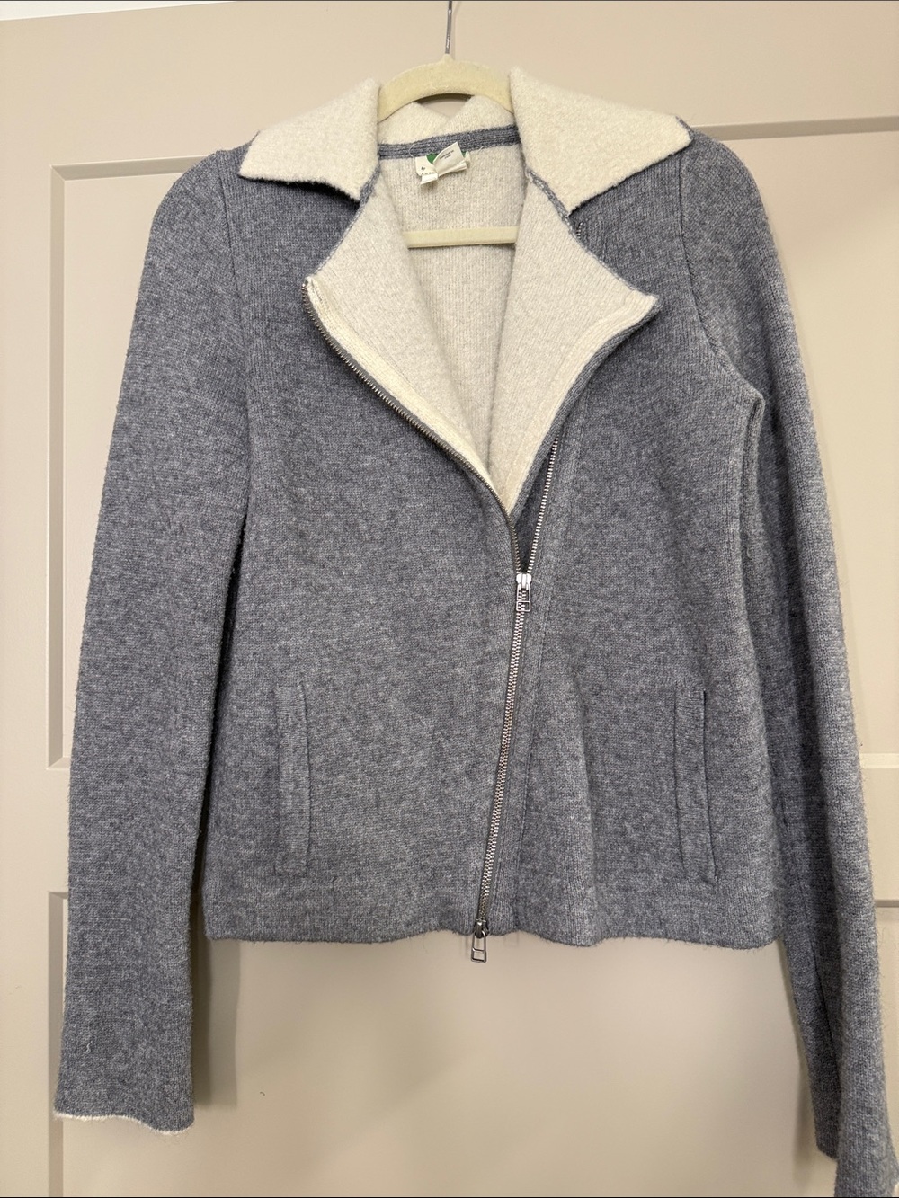 Anthropologie Grey Jacket with Cream Lining